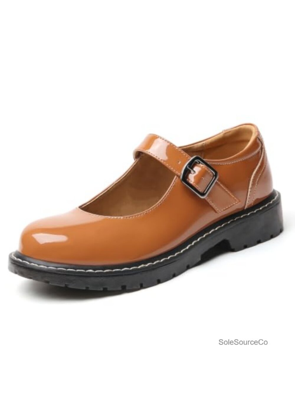Women's Mary Jane Flats with Buckle Strap, Cushioned Insole, Non-Slip Sole